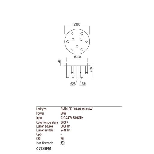 PALOS Modern LED mennyezeti lámpa króm/fekete/matt bronz, 3888 lumen