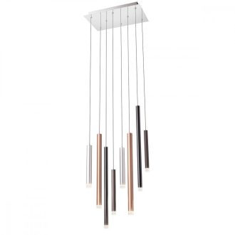   PALOS Modern LED csillár króm/fekete/matt bronz, 3456 lumen, szögletes