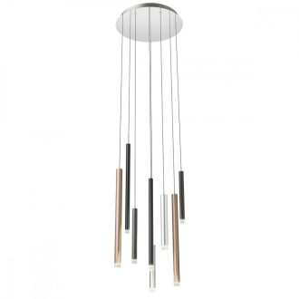   PALOS Modern LED csillár króm/fekete/matt bronz, 3456 lumen