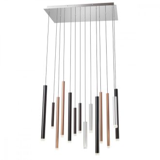   PALOS Modern LED csillár króm/fekete/matt bronz, 6048 lumen
