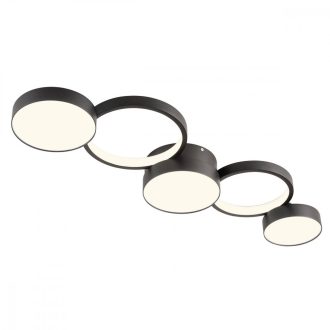 CRONOS modern LED mennyezeti lámpa, matt fekete, 65W, 3000K, 4137lm