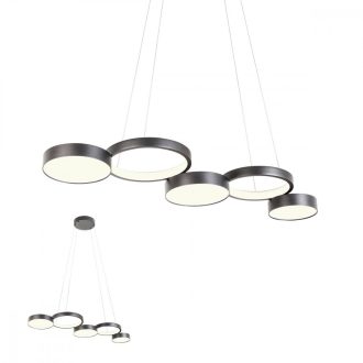 CRONOS modern LED függőlámpa, matt fekete, 65W, 3000K, 3913lm