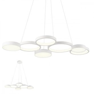 CRONOS modern LED függőlámpa, matt fehér, 65W, 3000K, 4137lm