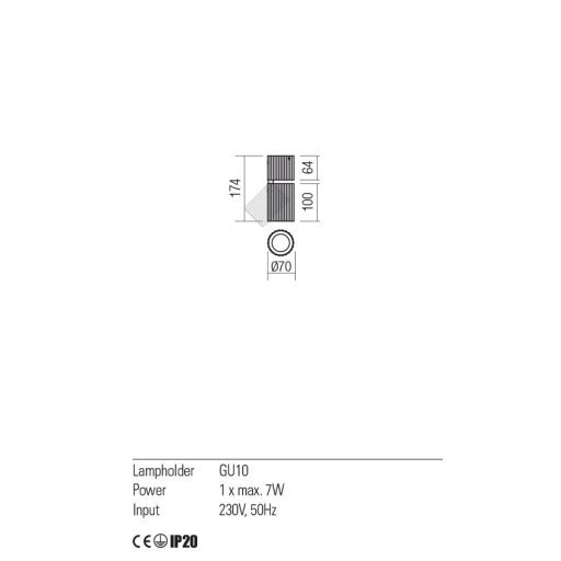 DELPHI modern mennyezeti lámpa 1xGU10, matt fehér, max. 50W, állítható