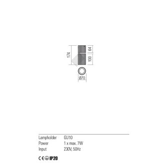 DELPHI modern mennyezeti lámpa 1xGU10, matt arany, max. 50W, állítható
