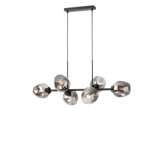 PIERCE modern függőlámpa 6xE27, matt fekete