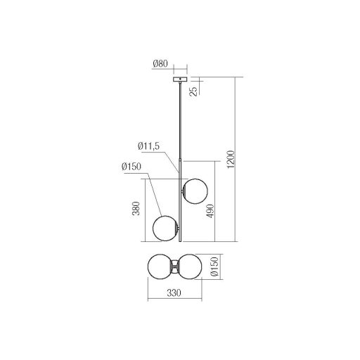 NIVA modern függőlámpa 2xE14, matt arany