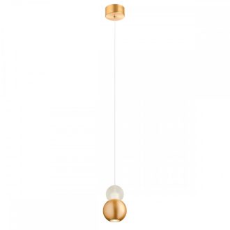 AOBA modern LED függőlámpa, eloxált sárgaréz-arany, 8W, 3000K, 518lm