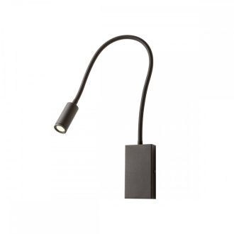 WALLIE modern LED fali lámpa, matt fekete, 3W, 3000K, 135lm