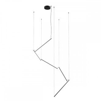 STICK modern LED függőlámpa, matt fekete, 48W, 3000K, 3252lm