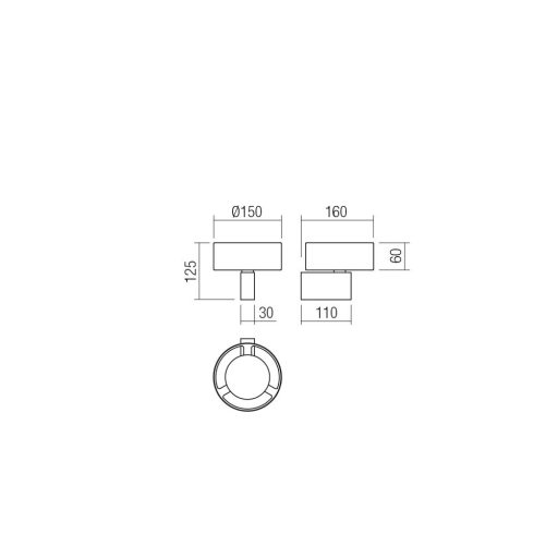 PUNKT modern LED fali lámpa, sárgaréz, 6W, 3000K, 374lm