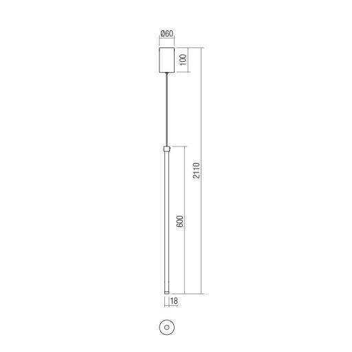 TABOO modern LED függőlámpa, matt fehér, 9W, 3000K, 658lm
