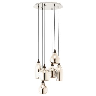 TANNER modern függőlámpa 6xE14, króm/füstszínű