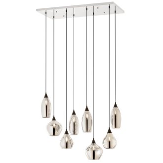 TANNER modern függőlámpa 8xE14, króm/füstszínű