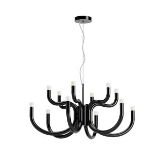 LUXOR modern LED csillár, fényes fekete, 54W, 3000K, 4605lm