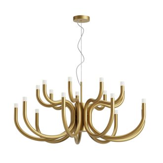 LUXOR modern LED csillár, matt arany, 81W, 3000K, 6083lm