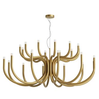 LUXOR modern LED csillár, matt arany, 108W, 3000K, 8132lm
