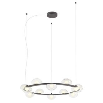 SINCLAIR modern LED függőlámpa, matt fekete, 74.4W, 3000K, 5885lm