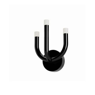 LUXOR modern LED fali lámpa, fényes fekete, 12W, 3000K, 1063lm, 20 cm