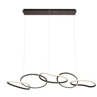 BIAS modern LED függőlámpa, matt fekete, 120W, CCT, 9433lm