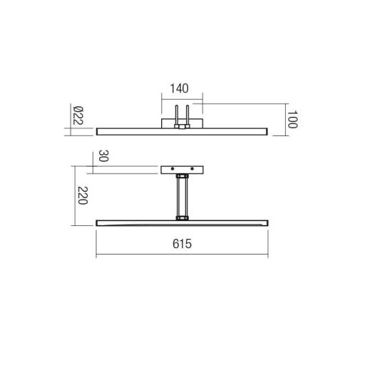 IKON modern LED fali lámpa, antik sárgaréz, 16.4W, 3000K, 1112lm