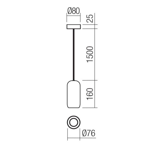BOOM modern függőlámpa 1xGU10, matt fekete, Ø8 cm, max. 10W