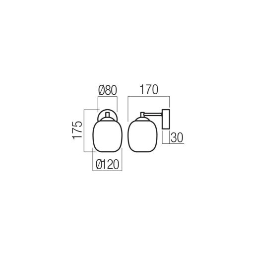 KHADI modern LED fali lámpa, átmenetes füstszínű, 6W, 3000K, 370lm