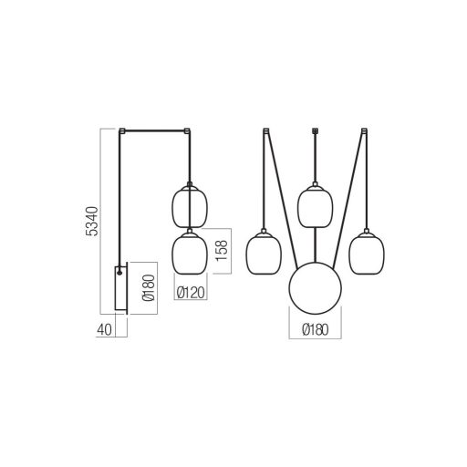 KHADI modern LED fali/függőlámpa, átmenetes füstszínű, 16.5W, 3000K, 920lm
