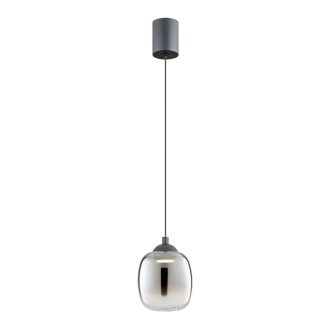 KHADI modern LED függőlámpa, füstszínű átmenetes üveg, 6W, 3000K, 370lm