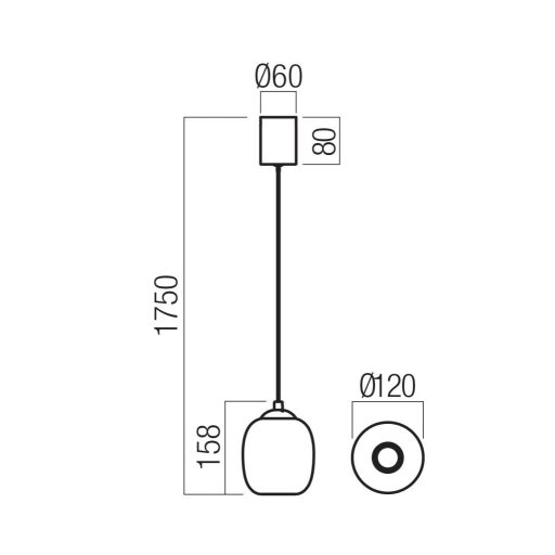KHADI modern LED függőlámpa, füstszínű átmenetes üveg, 6W, 3000K, 370lm