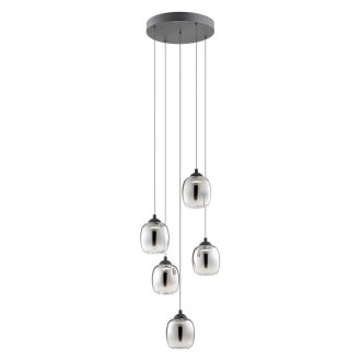 KHADI modern LED függőlámpa, átmenetes füstszínű, 26W, 3000K, 1511lm, Ø43 cm