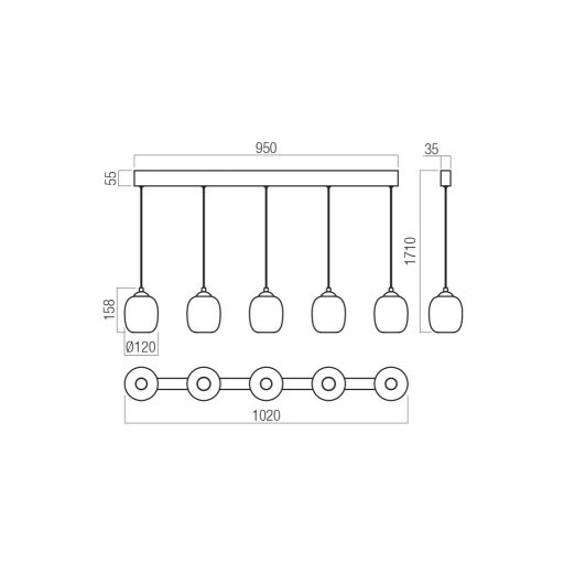 KHADI modern LED függőlámpa, átmenetes füstszínű, 26W, 3000K, 1511lm, 100.2 cm