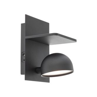 SEIBI modern LED fali lámpa, matt fekete, 7W, 3000K, 537lm