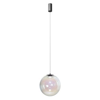 IRIDES modern LED függőlámpa, matt fekete/dikroikus, 12W, 3000K, 871lm