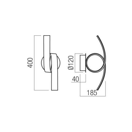 IMPULS modern LED fali lámpa, matt arany, 11W, 3000K, 770lm