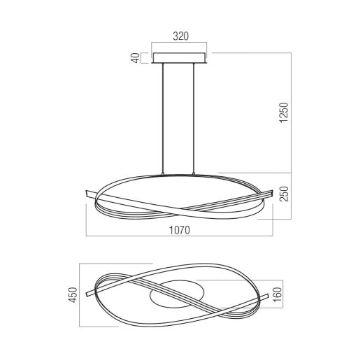 IMPULS modern LED függőlámpa, matt fehér, 38W, 3000K, 2660lm