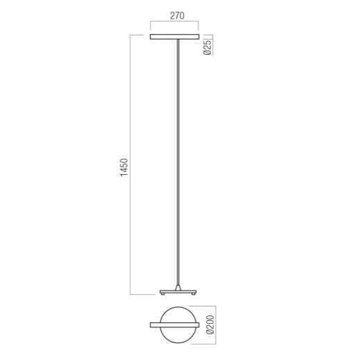 PRAXI modern LED állólámpa, matt fekete/ezüstös kávébarna, 8.3W, 3000K, 389lm
