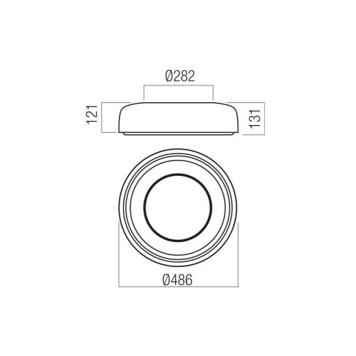 DIP modern LED mennyezeti lámpa, fényes fekete, 30W, 2700/3000/4000/5000/6500K, 2058lm