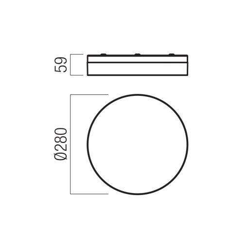 FRISBI modern LED mennyezeti lámpa, matt fekete, 18W, 3000/4000K, 915lm