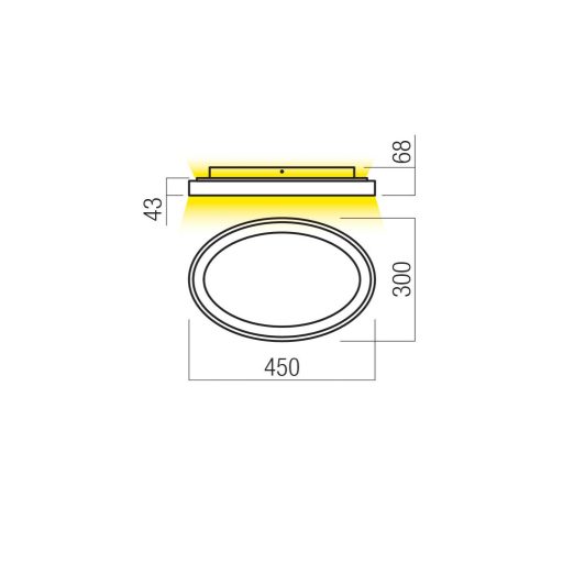 NOBU modern LED mennyezeti lámpa, matt fehér, 40W, 3000/4000K, 1836lm
