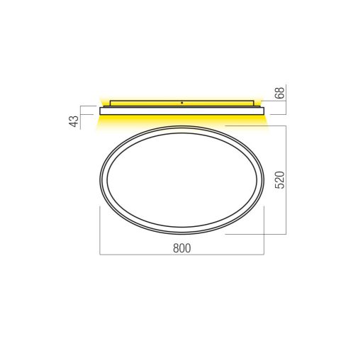 NOBU modern LED mennyezeti lámpa, matt fehér, 80W, 3000/4000K, 4878lm
