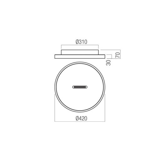 BUTTON modern LED mennyezeti lámpa, matt fehér, 37W, 3000K, 2245lm