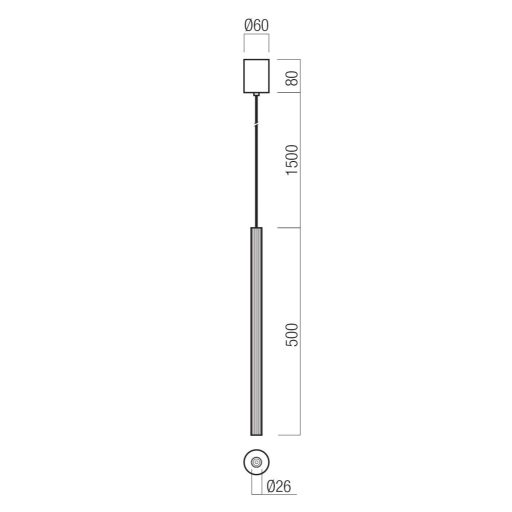 NIKOS modern LED függőlámpa, matt fekete, 8W, 3000K, 408lm, H50 cm