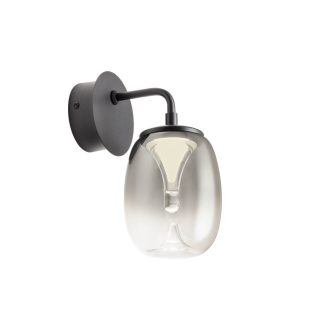 DROP modern LED fali lámpa, matt fekete/átmenetes füstszínű, 6W, 3000K, 420lm