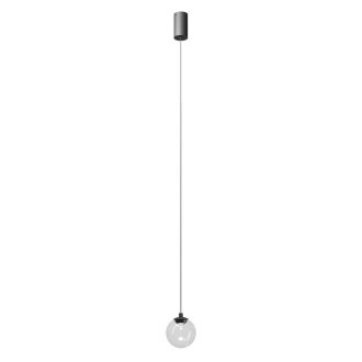IRIDES modern LED függőlámpa, matt fekete/átlátszó, 3W, 3000K, 209lm