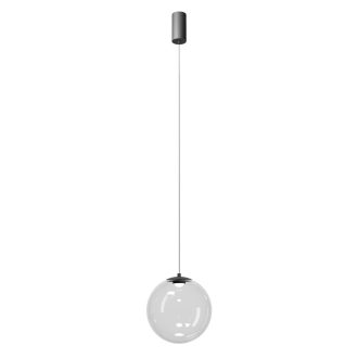 IRIDES modern LED függőlámpa, matt fekete/átlátszó, 10W, 3000K, 645lm