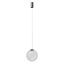 IRIDES modern LED függőlámpa, matt fekete/átlátszó, 10W, 3000K, 645lm