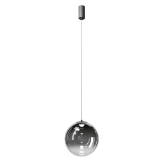 IRIDES modern LED függőlámpa, matt fekete/átmenetes füstszínű, 12W, 3000K, 871lm