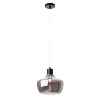 ATLANTIS modern függőlámpa 1xE27, matt fekete, Ø26 cm, max. 42W