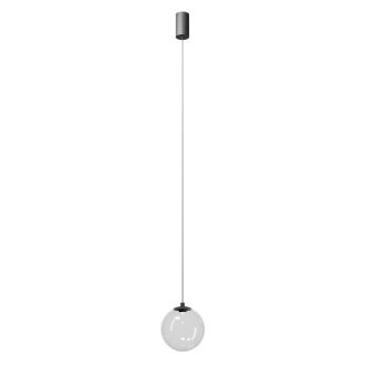 IRIDES modern LED függőlámpa, matt fekete/átlátszó, 5W, 2700K, 332lm